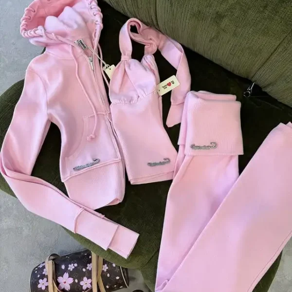 New Fashion Sportswear Two Piece Set Hoodie Pants