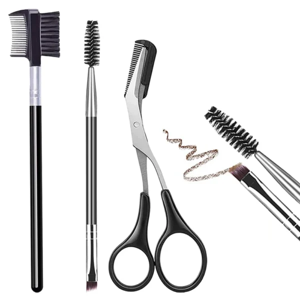 3/5PCS Brush Set Eyelash Comb Eyebrow Trimmer Scissor