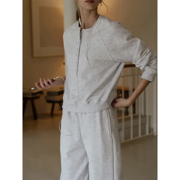 Cotton Two Piece Hoodie +Sweatpants Set Jogger